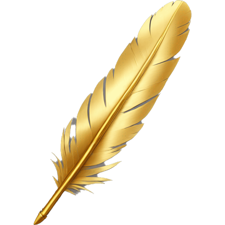 A golden writing feather emoji