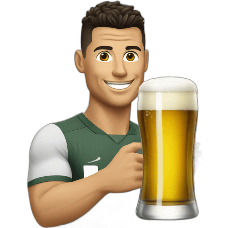 Ronaldo avec une bière emoji