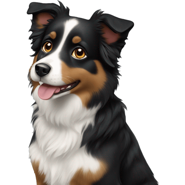 Small black australian shepherd dog emoji