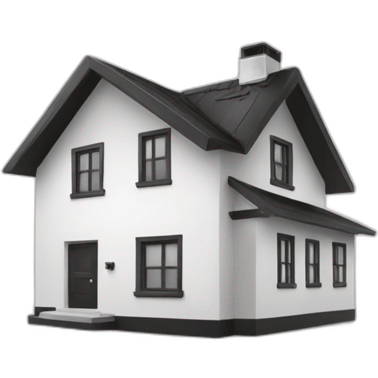 smart home in black white colors emoji