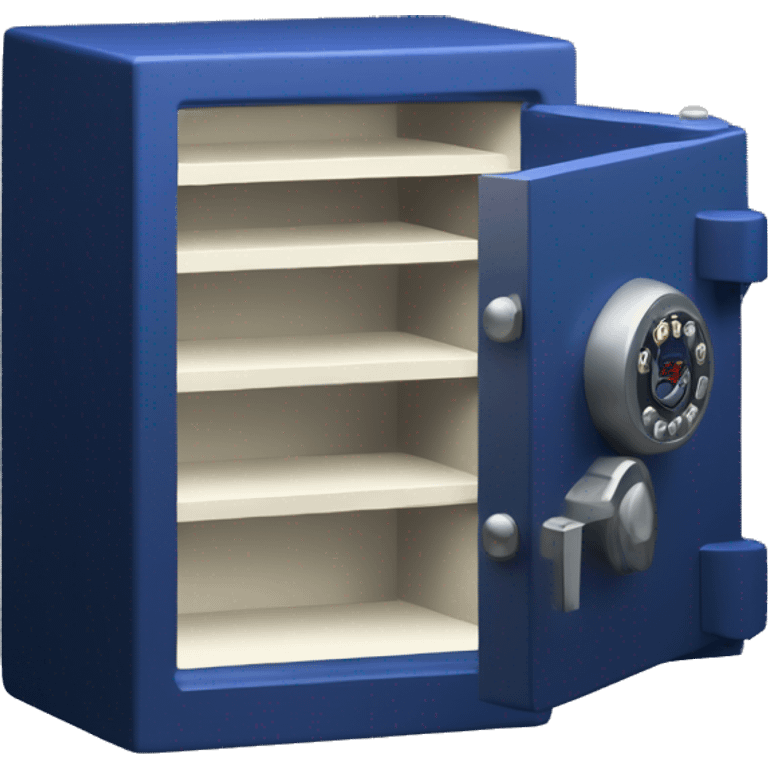 3d open isometric small safe in dark blue emoji