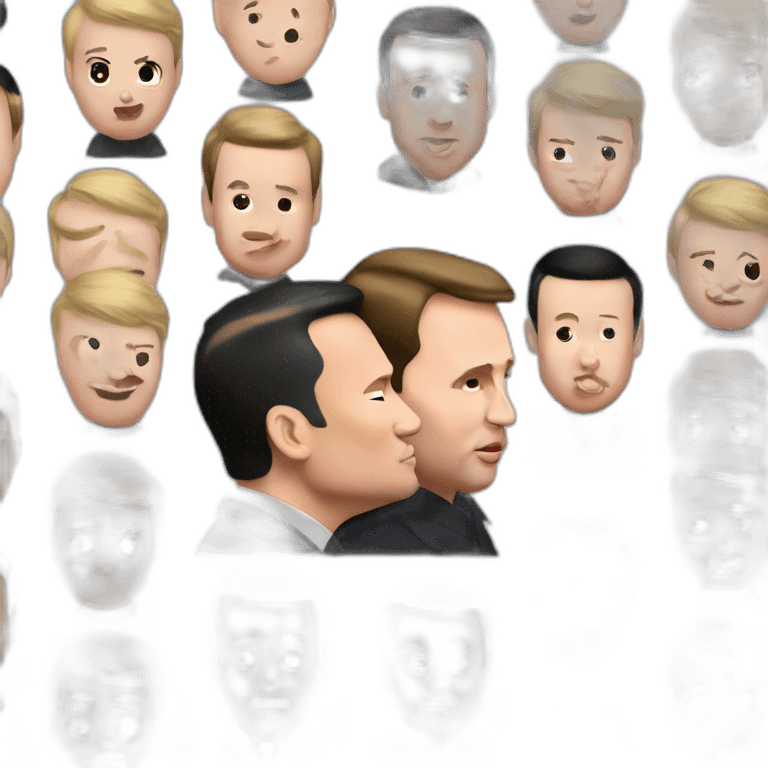 Emmanuel Macron kissing Kim Jong Un emoji