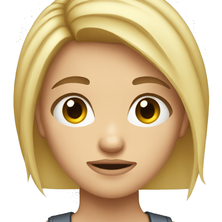 blonde haired girl emoji with face piercings annoyed face emoji