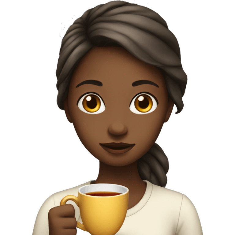 a girl with tea emoji