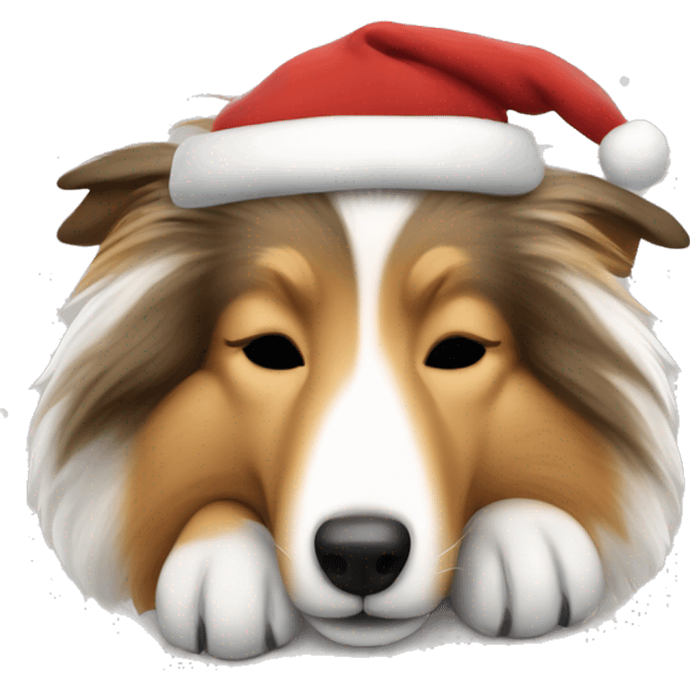 sleeping shetland sheepdog christmas emoji