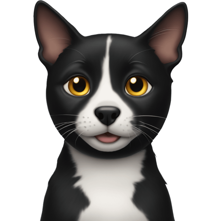 Black cat with jack russel emoji