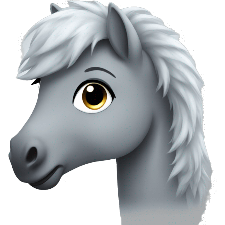 Fluffy grey pony  emoji