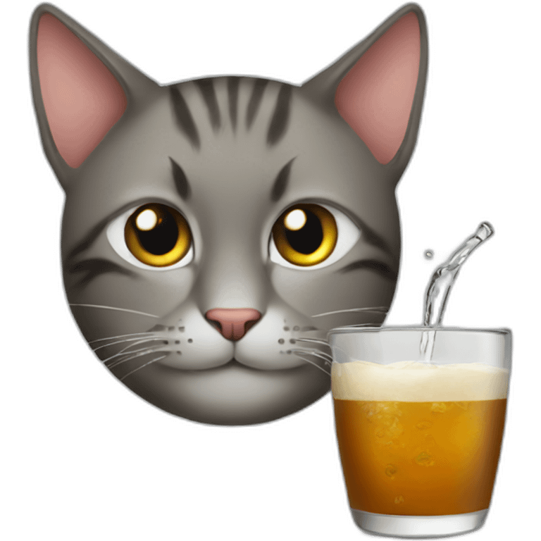 cat drinking mate emoji