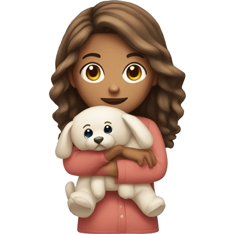 Girl with plushy emoji