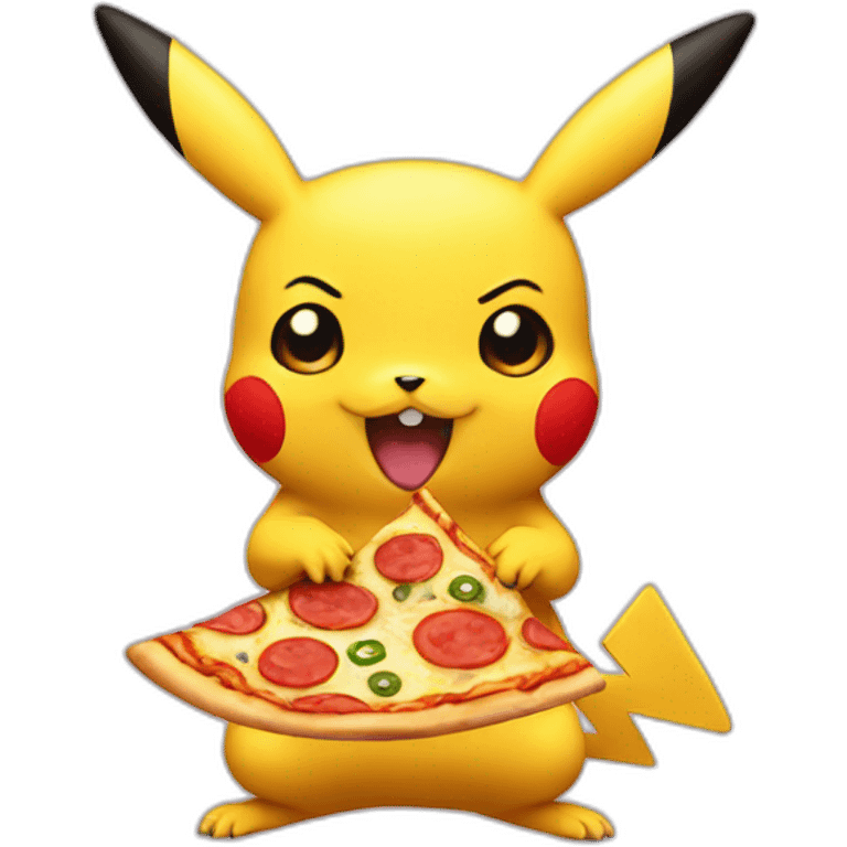 pikachu eating pizza emoji