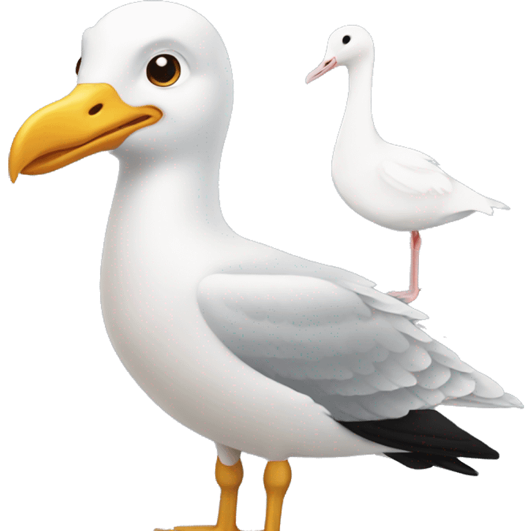  A Seagull holding a white duck  emoji