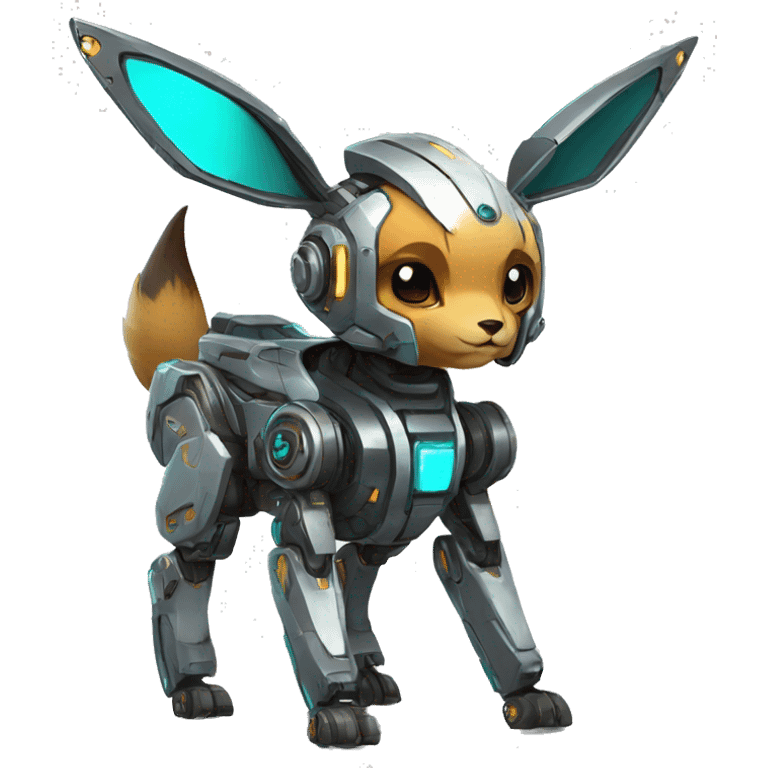 Futuristic mechanical Eevee-mecha full body emoji