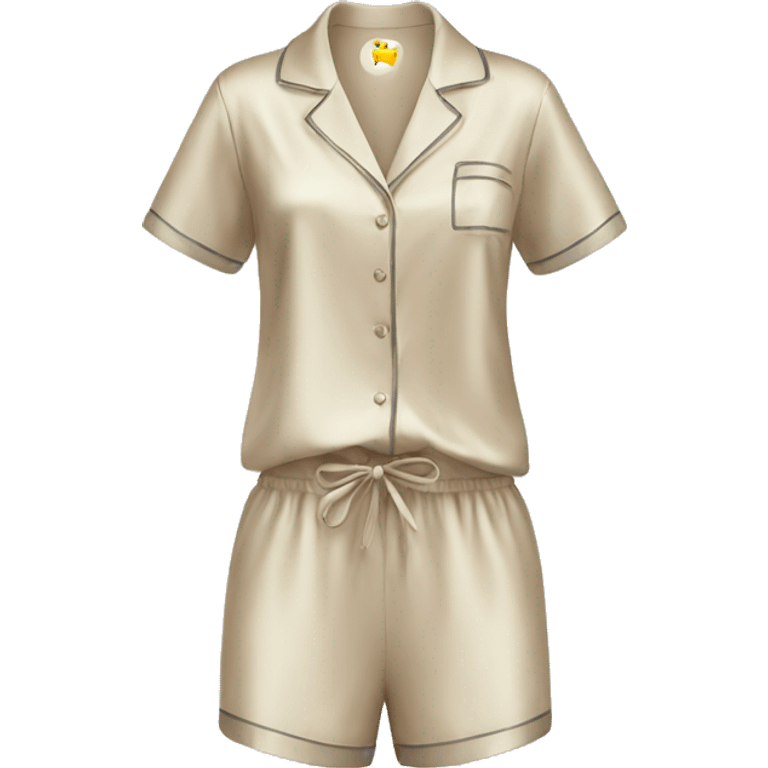 Beige silk short pjs emoji