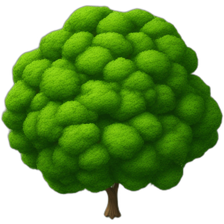 Tree as seen from the sky, looked down from the top, simplified and photorrealistic emoji