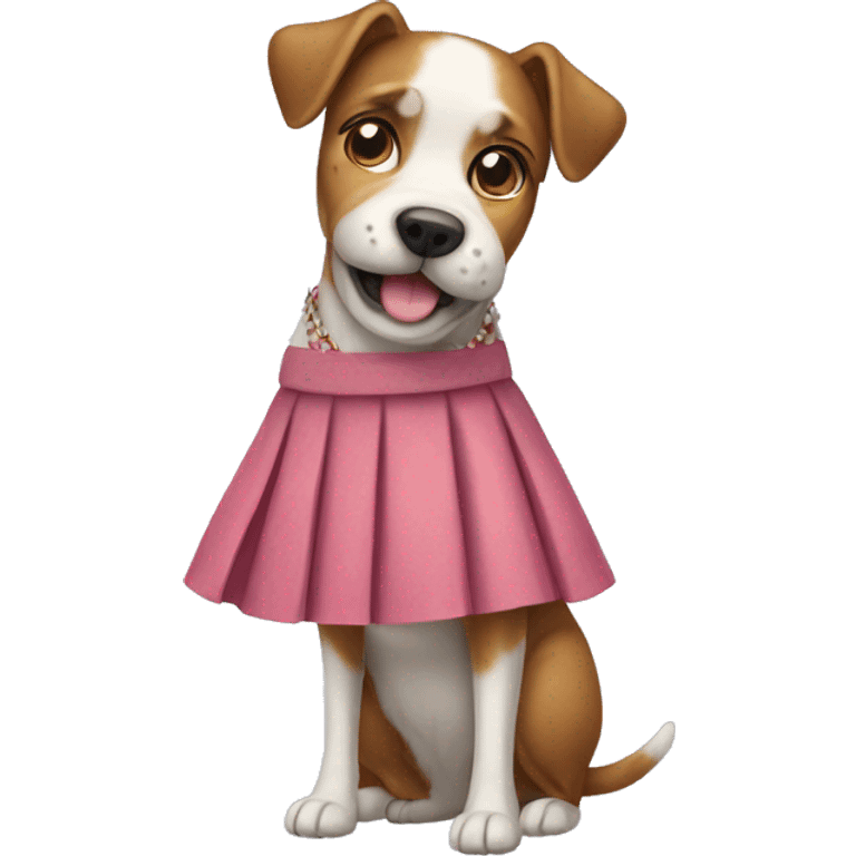 Dog wearing a skirt emoji