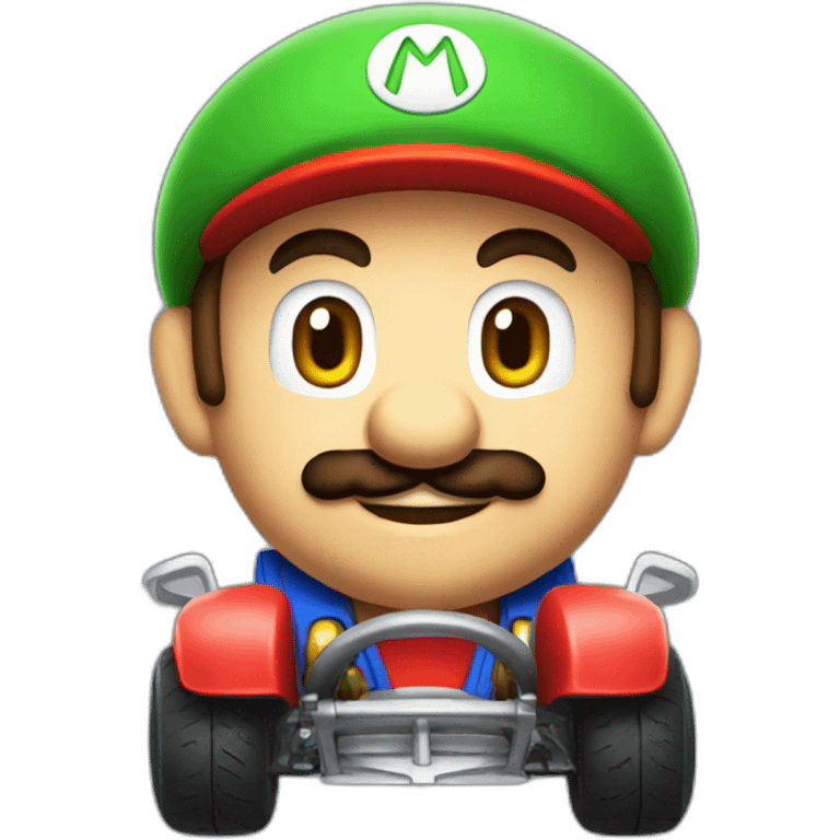 Mario on his kart emoji