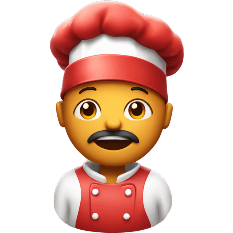 red  chef candy whit face emoji