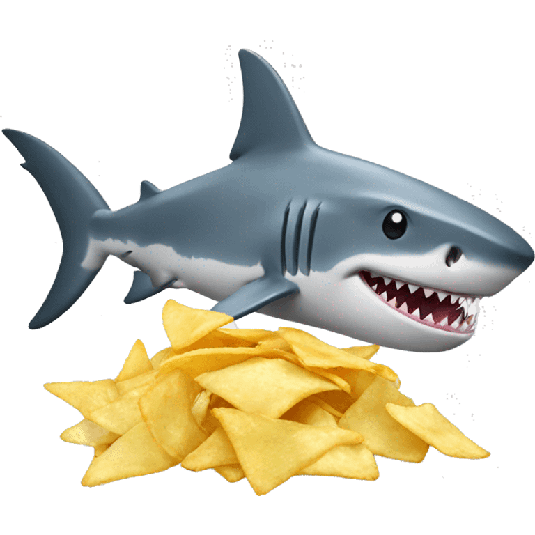 shark eating chips emoji