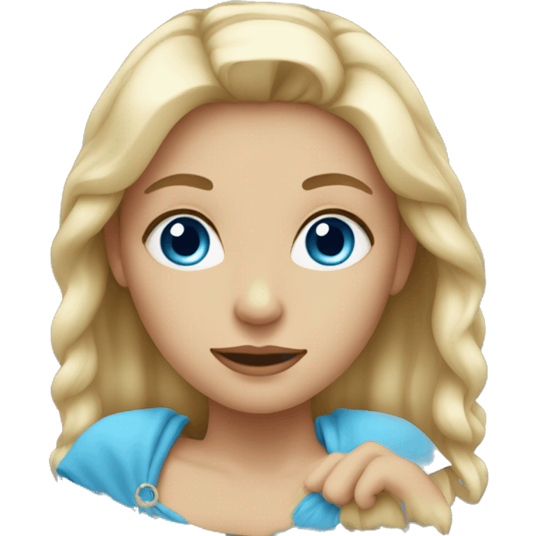 blonde girl with blue eyes emoji