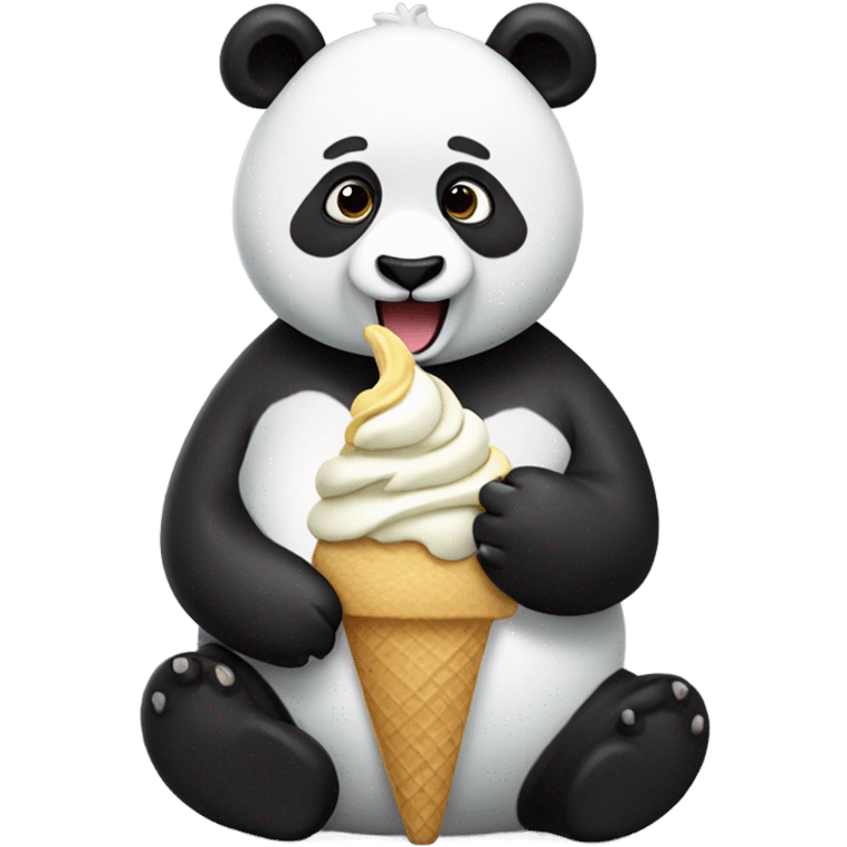 Panda eating ice cream emoji