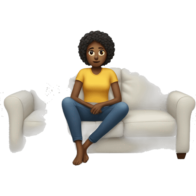 Women sitting on Couch Self reflecting emoji