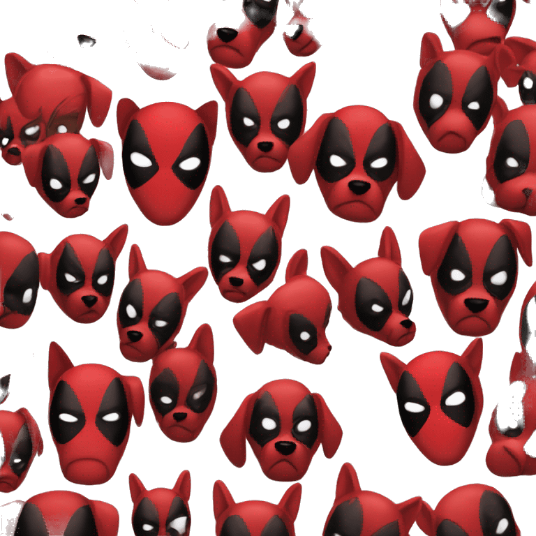 single Deadpool red color dog Face with a Deadpool mask emoji