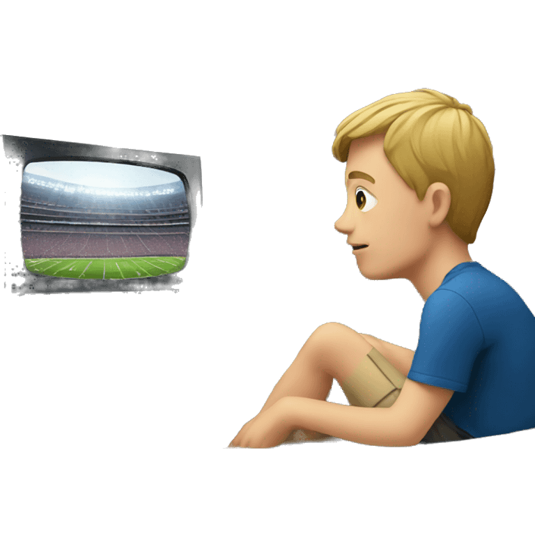 White boy watching football on TV emoji