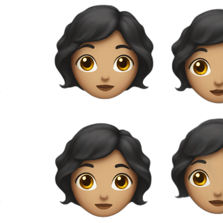 woman with black hair emoji