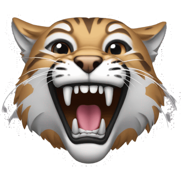 Bobcat mascot dangerous fangs emoji