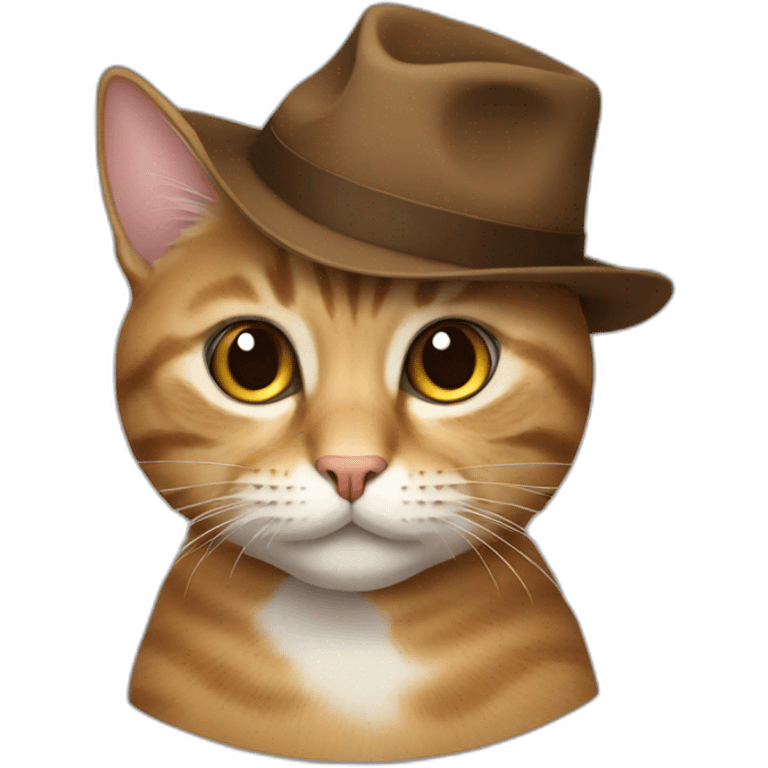 cat with a brown hat emoji