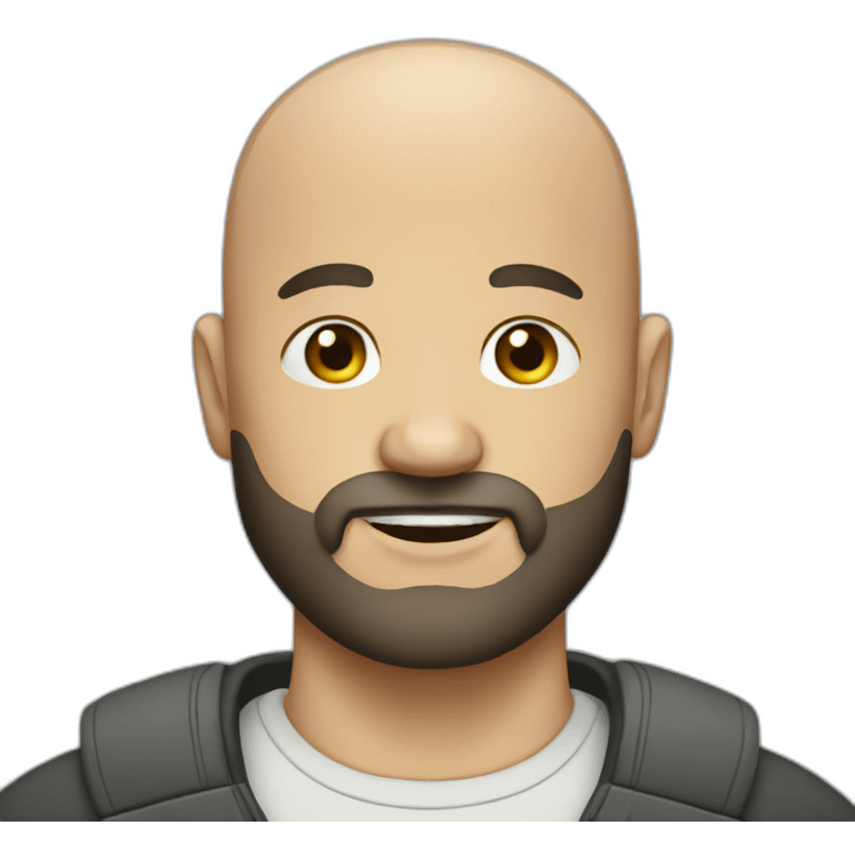 Bald man with beard emoji