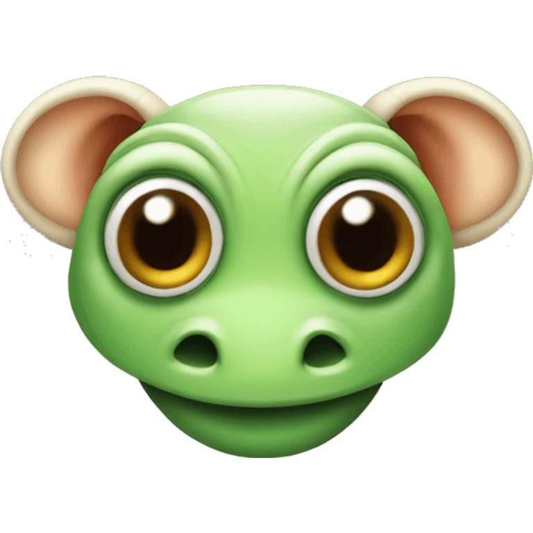 Frog with elephant ears and ram horns emoji