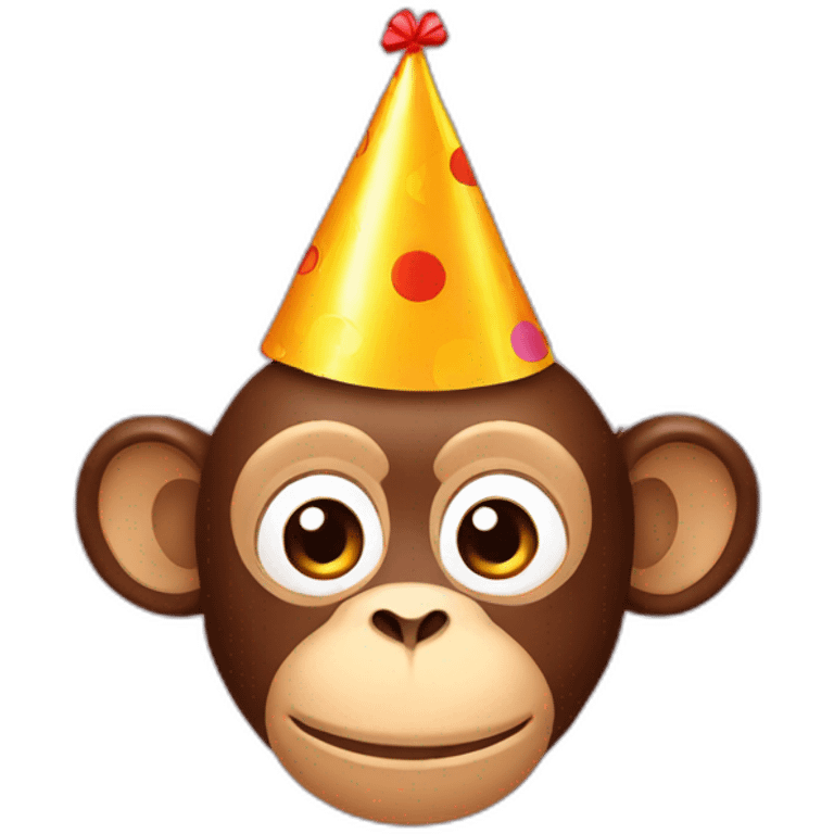 monkey head birthday hat emoji