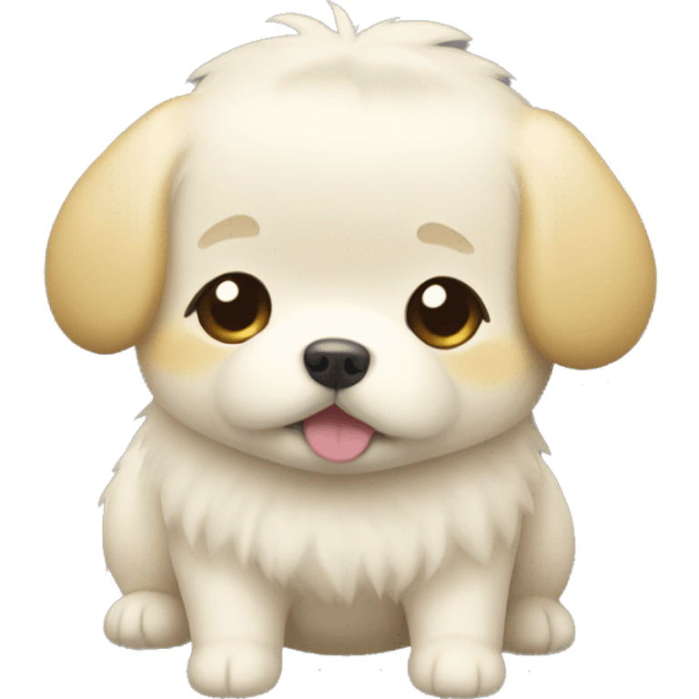 mini pompompurin white dog  emoji