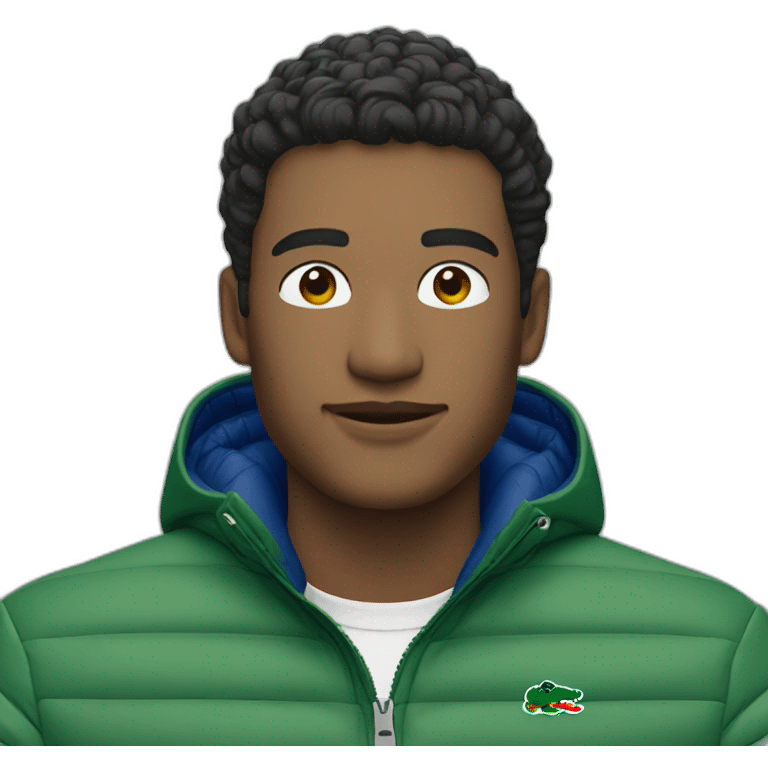 Guy using Lacoste puffer jacket emoji