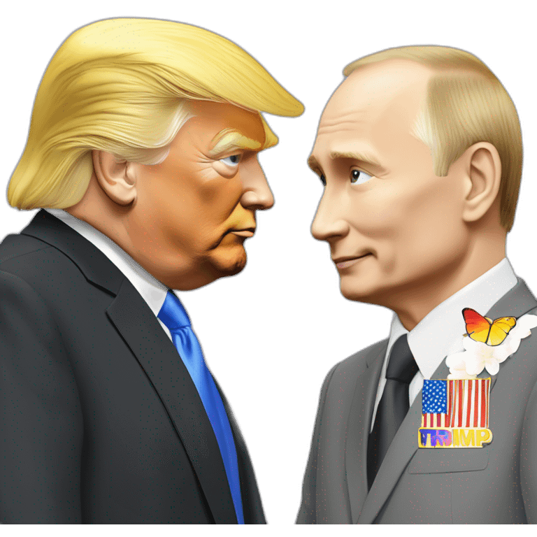 trump-and-putin-kissing,-lgbtq+ friendly, positivity, inclusiveness emoji