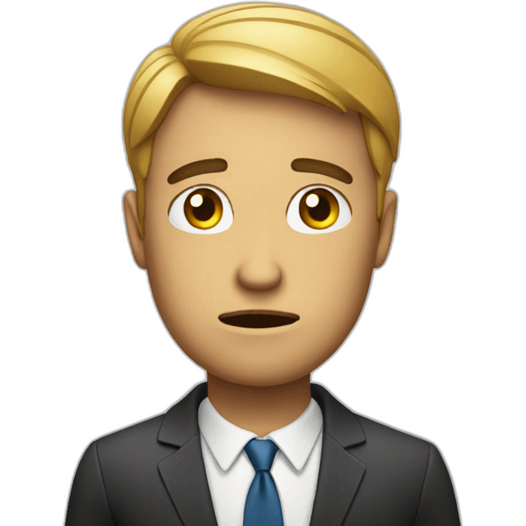 businessman is worried emoji