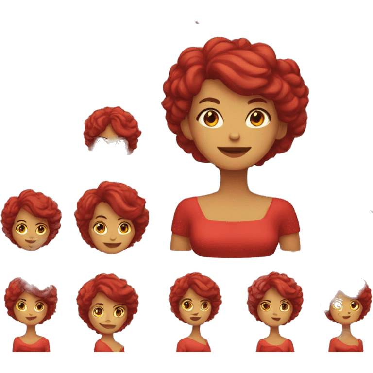 mujer pelo corto rojo emoji