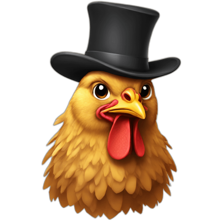 Chicken with a hat emoji