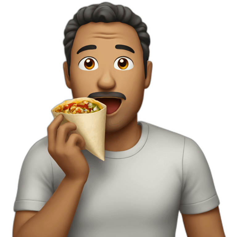 man eating burrito emoji