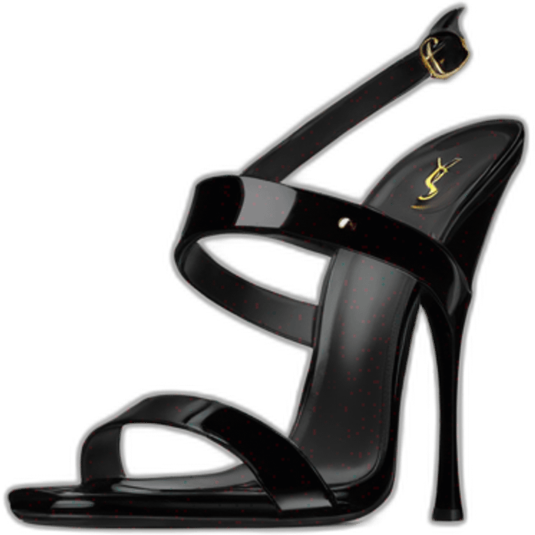 YSL TRIBUTE heels SANDAL black PATENT LEATHER emoji