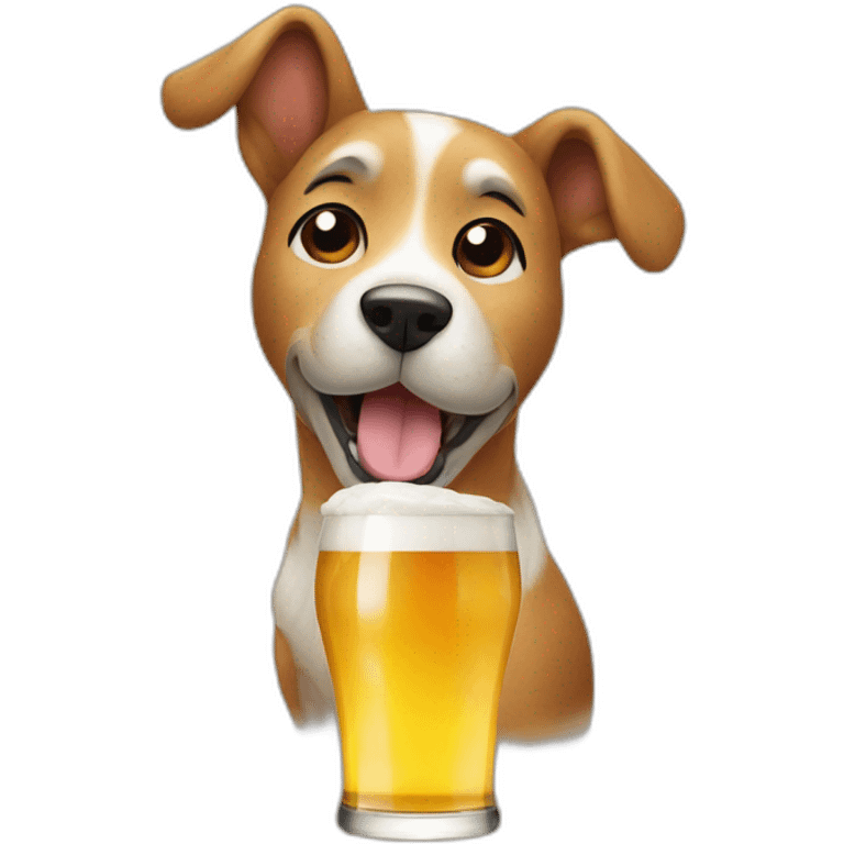 Dog drink à beer emoji