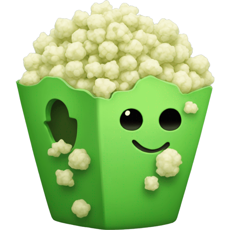 Green popcorn ball emoji