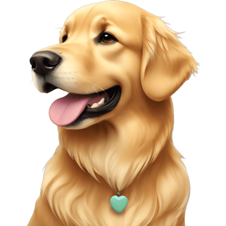 golden retriever with girl  emoji