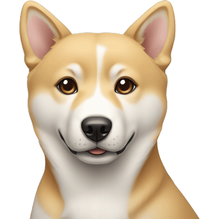 jindo dog with white on right side of face emoji