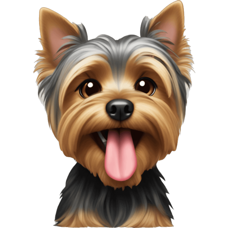 Yorkshire terrier with tongue out emoji