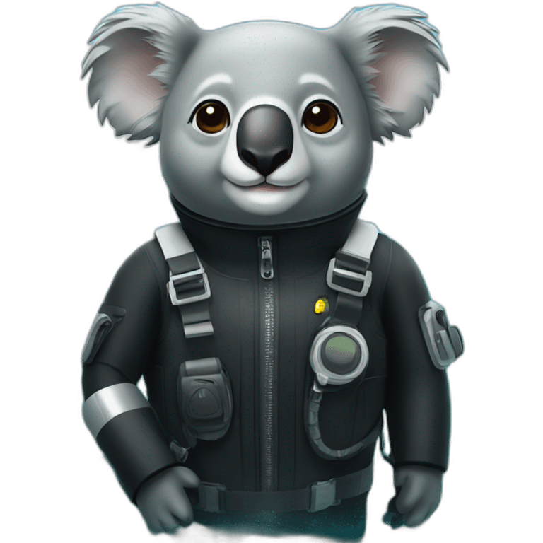 koala in black rubber diving suit emoji