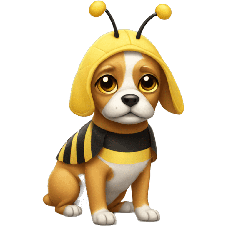 dog wearing a bee costume emoji