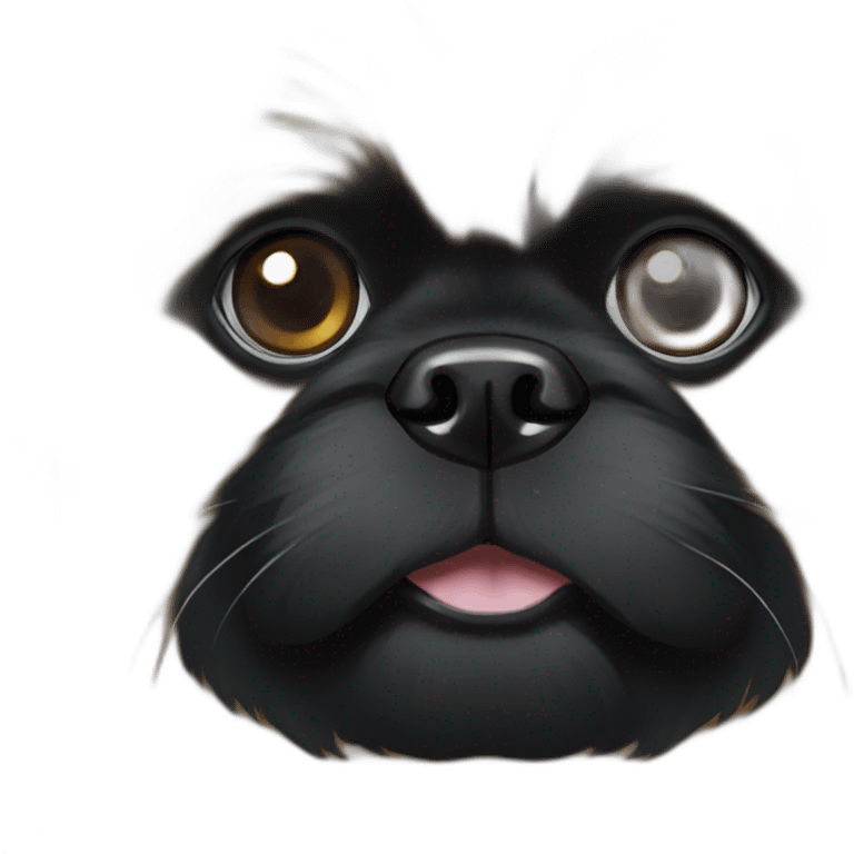 Black face pekingese beige body emoji