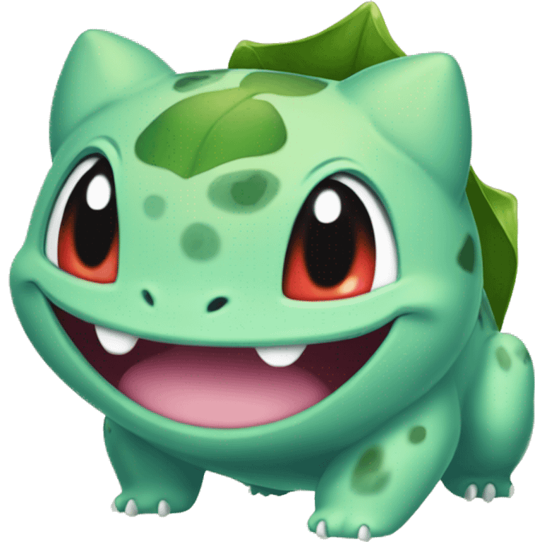 Bulbasaur peeking over leadge emoji